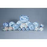 A varied collection of Chinese famille rose and blue and white porcelain, 18th C. and later