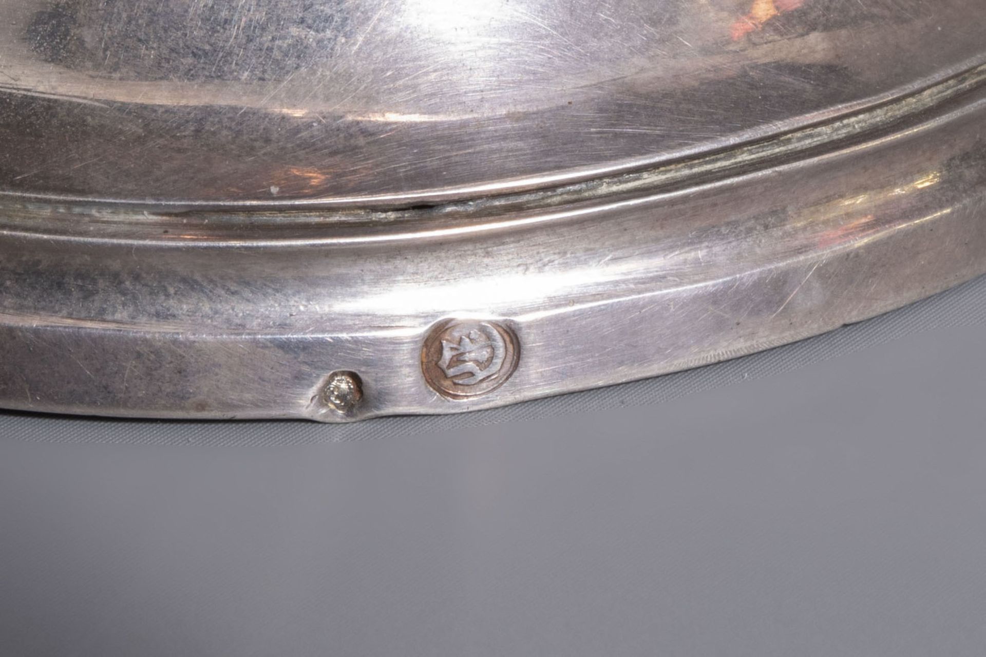A silver sugar bowl on stand, various marks, 19th/20th C. - Image 9 of 9