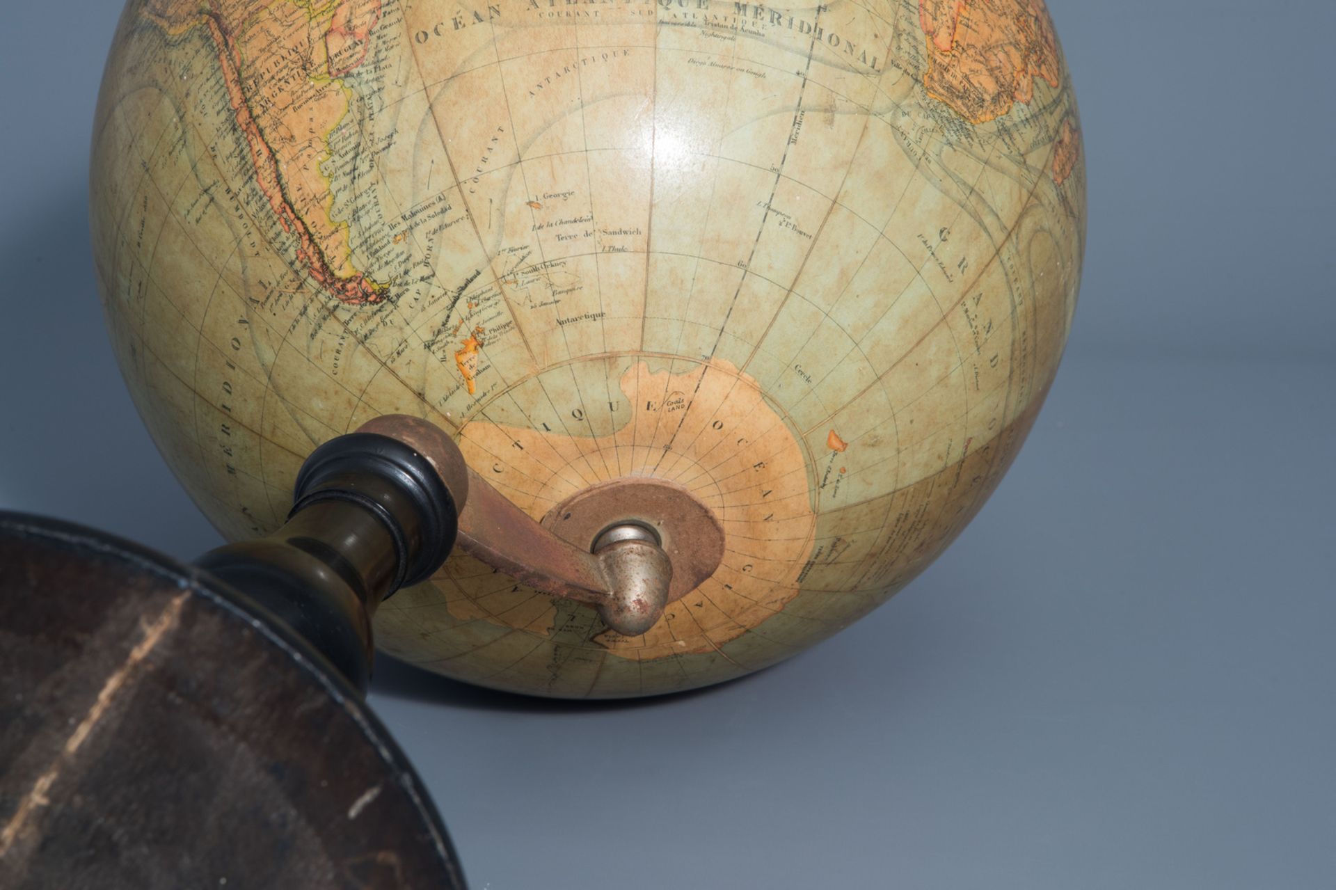 A Maison Delamarche globe on an ebonized wooden base, France, about 1900 - Image 9 of 20