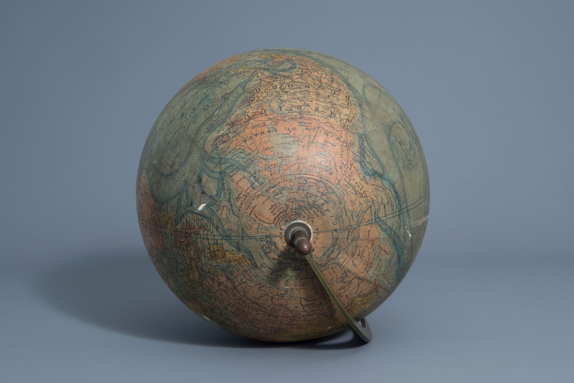 A Joseph Forest globe on an ebonized wooden base, France, about 1900 - Image 8 of 13