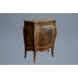 A French gilt bronze mounted Vernis Martin 'meuble d'appui' with brche d'Alep marble top, 19th/20th