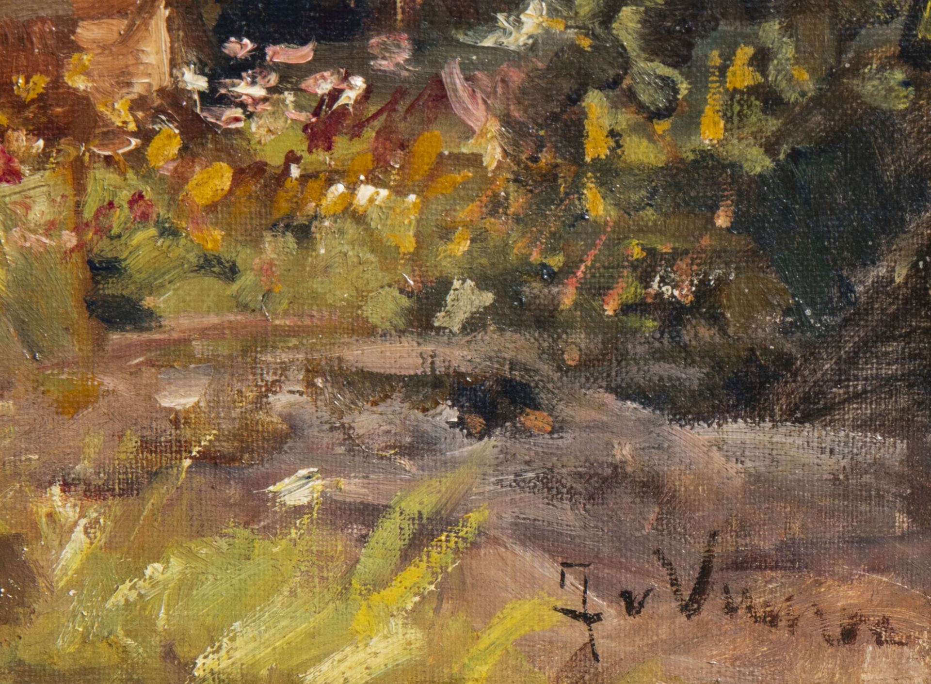 Jan Van Vuuren (1871-1941): Two sunlit farm views, oil on canvas - Bild 6 aus 6