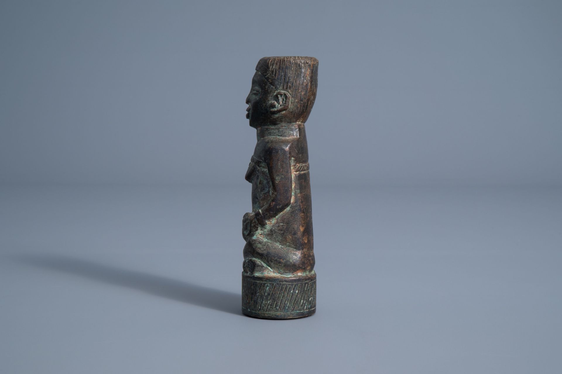 An African bronze group depicting mother and child and an Ashanti gold weight spoon, Ivory Coast and - Image 5 of 13