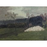 Albert Servaes (1883-1966): A Leie landscape, oil on canvas marouflated on board, dated 191(2)