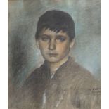 Josef MatarŽ (1880-1966): Portrait of a boy, pastel on paper, dated 1917