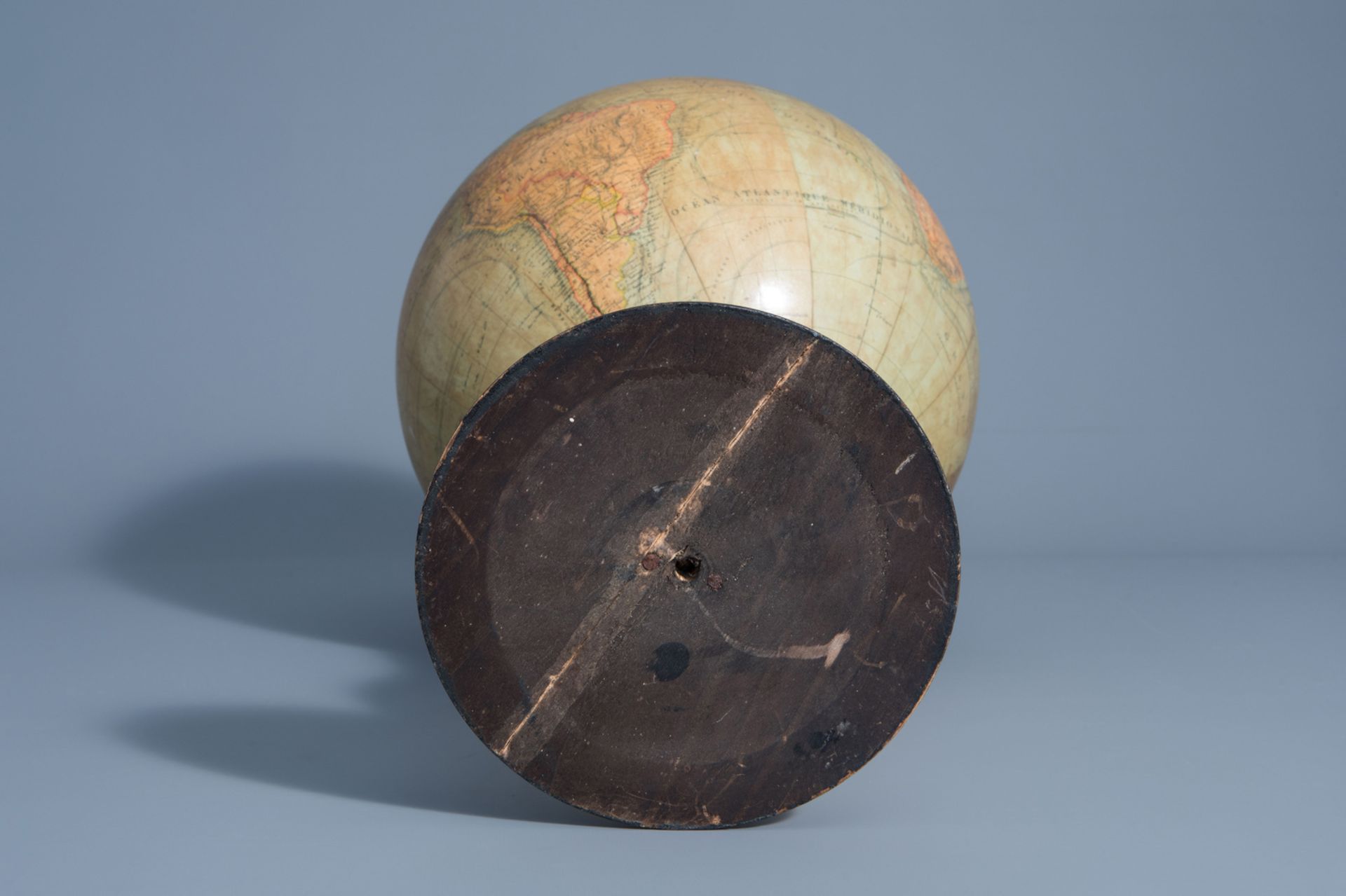 A Maison Delamarche globe on an ebonized wooden base, France, about 1900 - Image 8 of 20