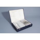 An 84-piece silver plated rococo style cutlery set with matching box, Solingen, Germany, first half