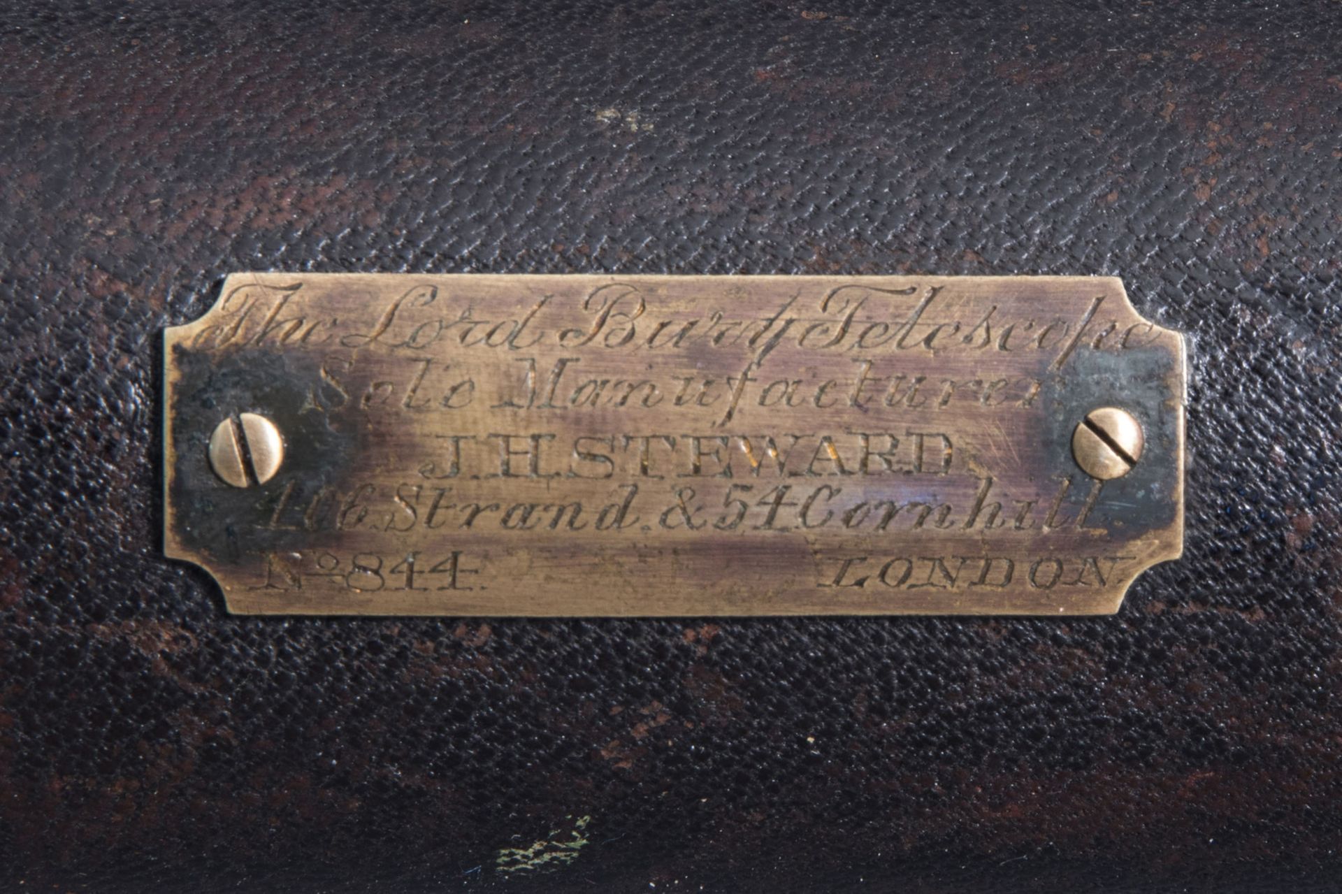 An English 'Lord Bury' telescope by J.H. Steward in the original leather upholstery, 19th C. - Bild 6 aus 17