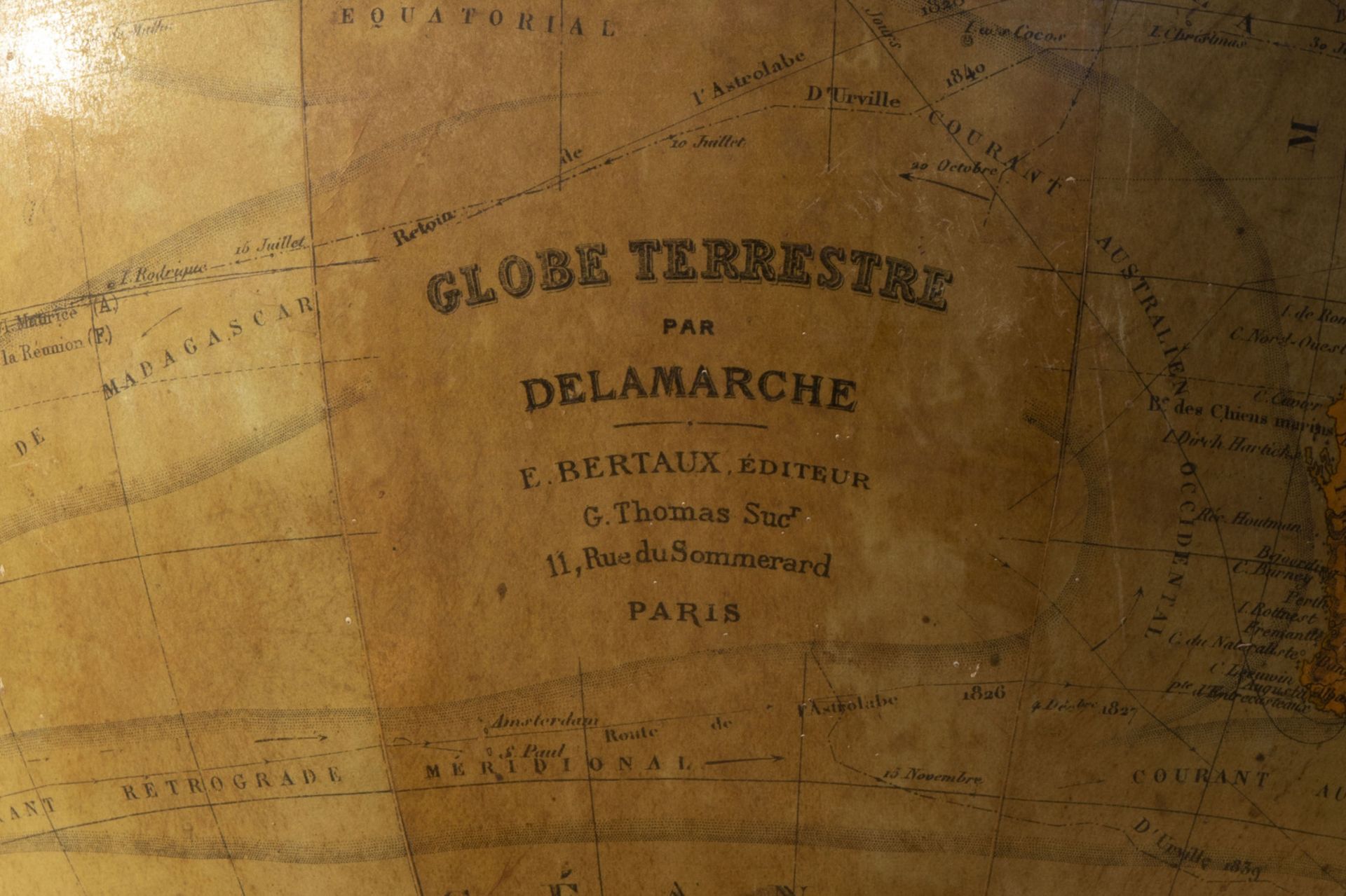 A Maison Delamarche globe on an ebonized wooden base, France, about 1900 - Image 19 of 20