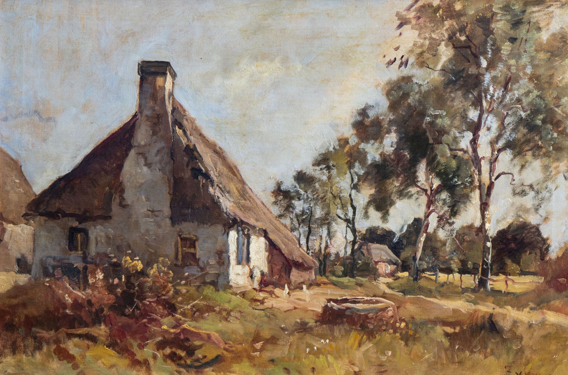 Jan Van Vuuren (1871-1941): Two sunlit farm views, oil on canvas - Bild 3 aus 6