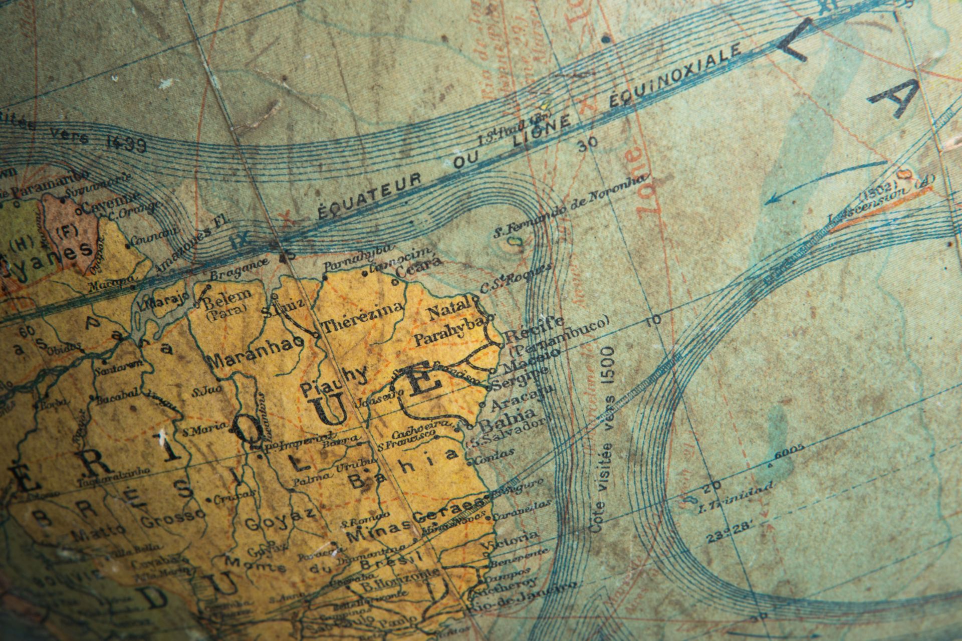 A Joseph Forest globe on an ebonized wooden base, France, about 1900 - Image 10 of 13