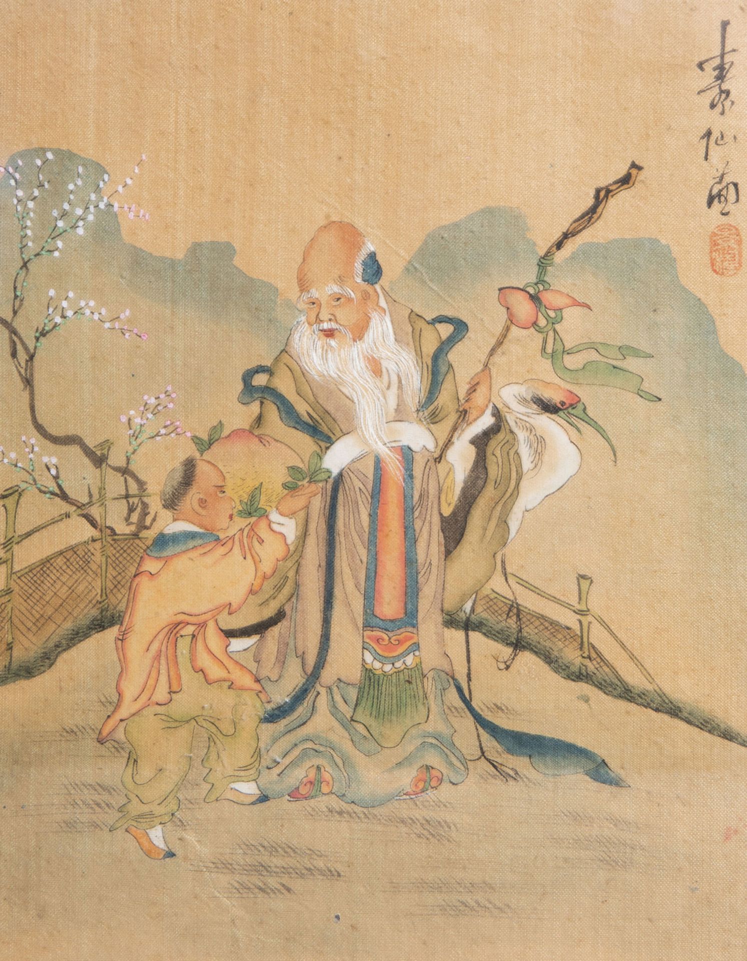 Chinese school, ink and colour on silk, 19th/20th C.: Four narrative scenes - Image 6 of 6