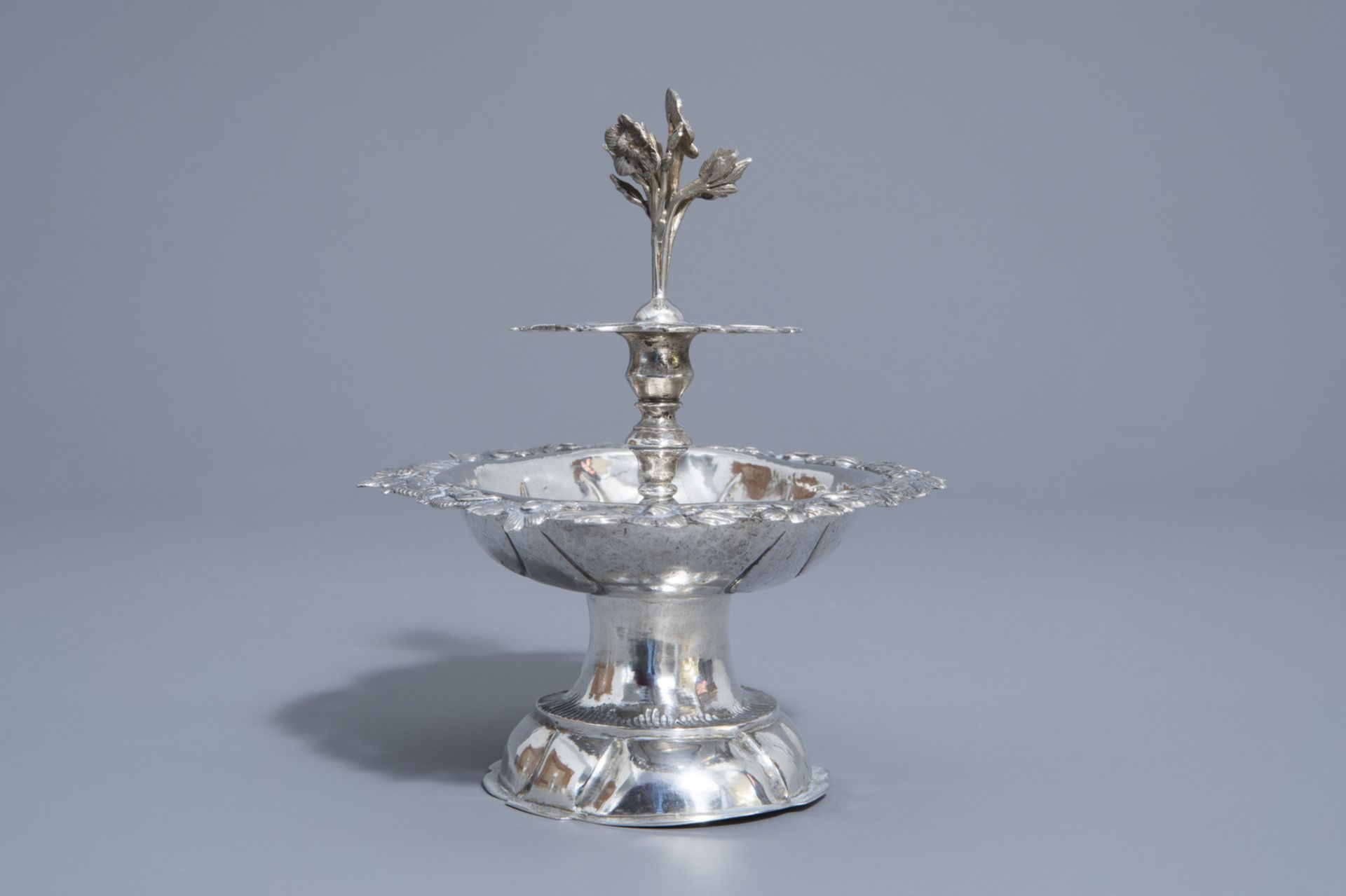 A silver centerpiece with floral design, Germany, probably Zwickau, maker's mark I.M. (?), 19th C. - Image 6 of 15
