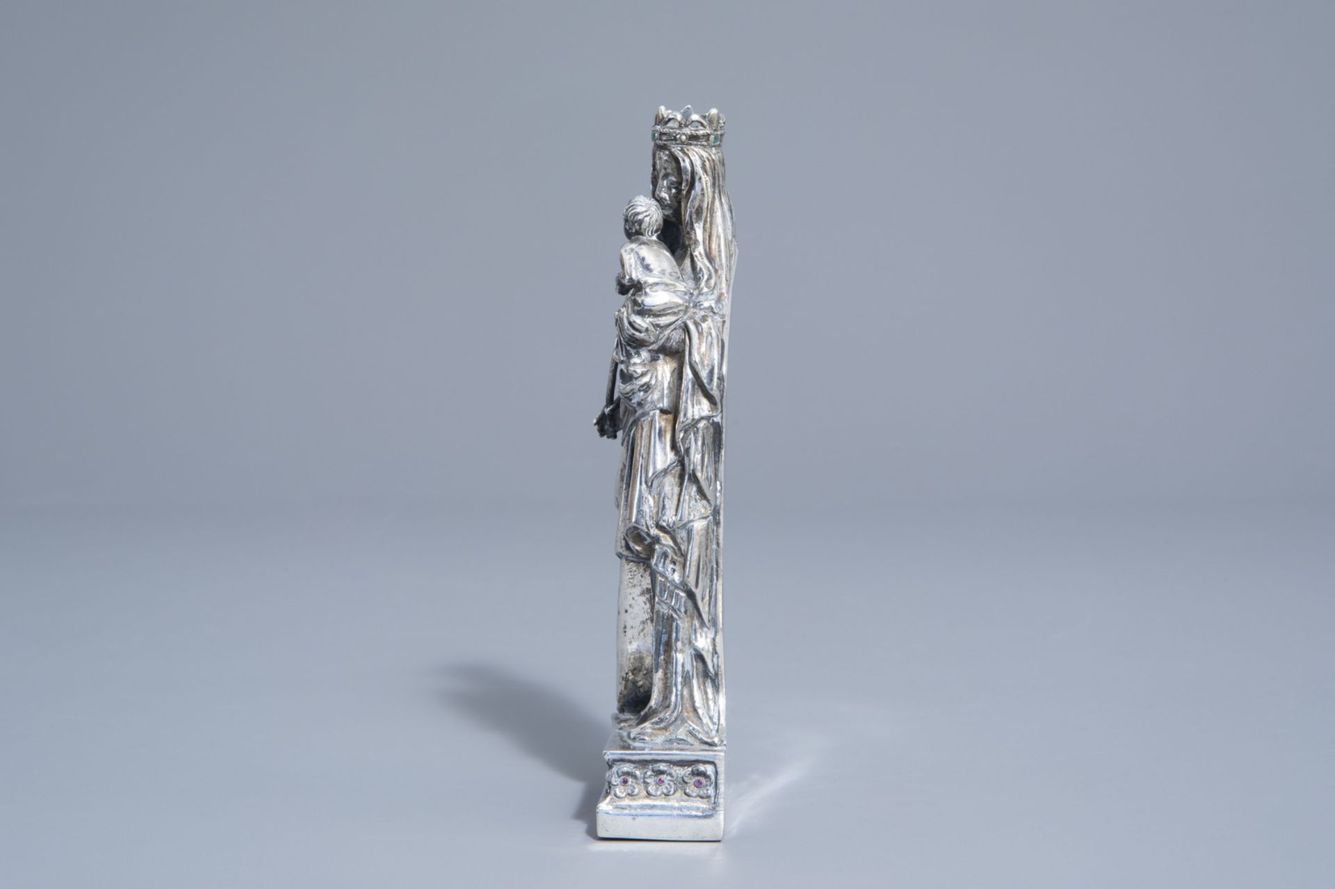 A silver Our Lady and Child after a medieval example, 13 loth, probably Central or Eastern Europe, 1 - Image 5 of 8