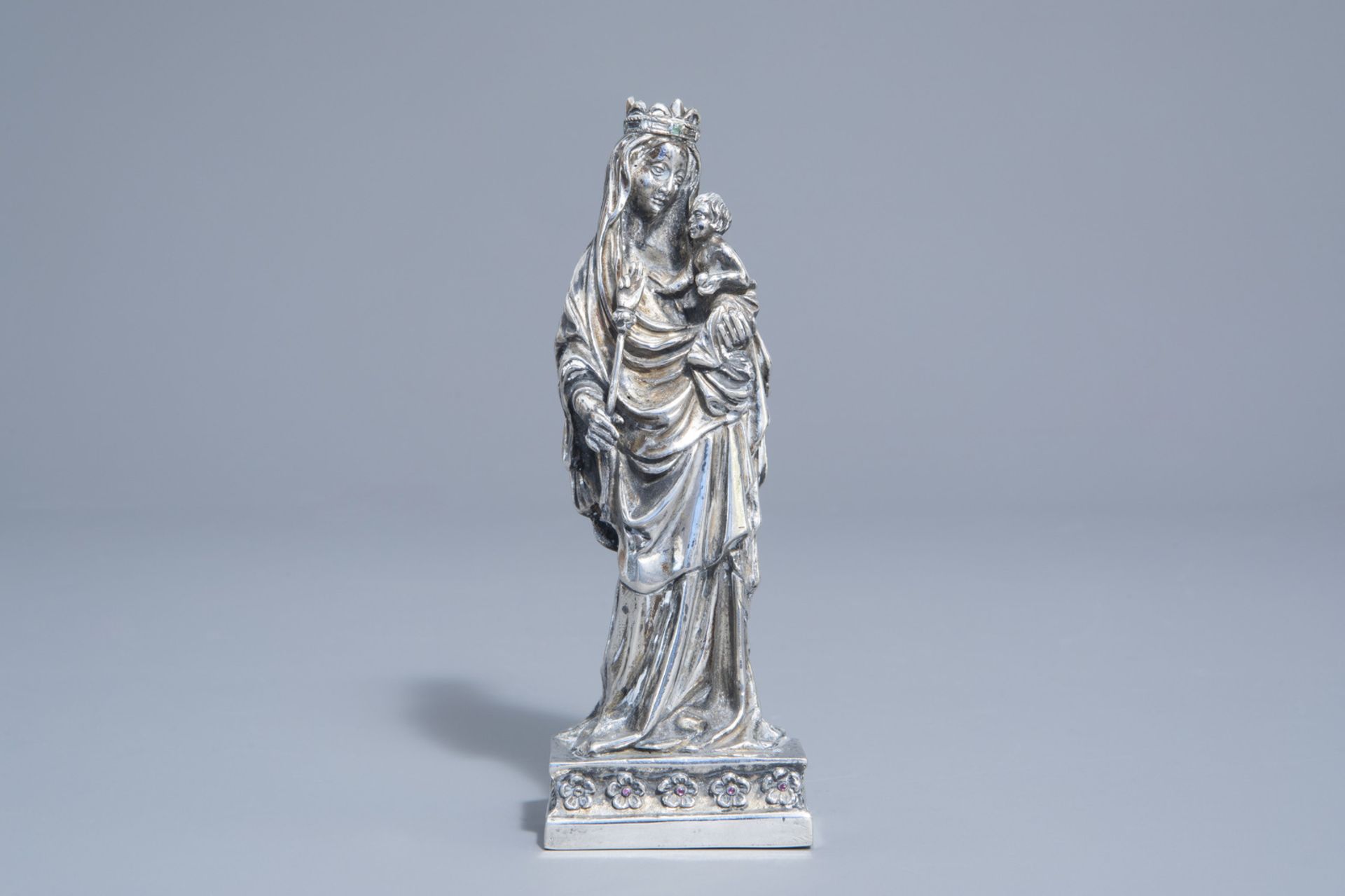 A silver Our Lady and Child after a medieval example, 13 loth, probably Central or Eastern Europe, 1 - Image 2 of 8