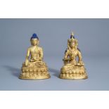 Two Chinese gilt bronze figures of Buddha, 19th/20th C.