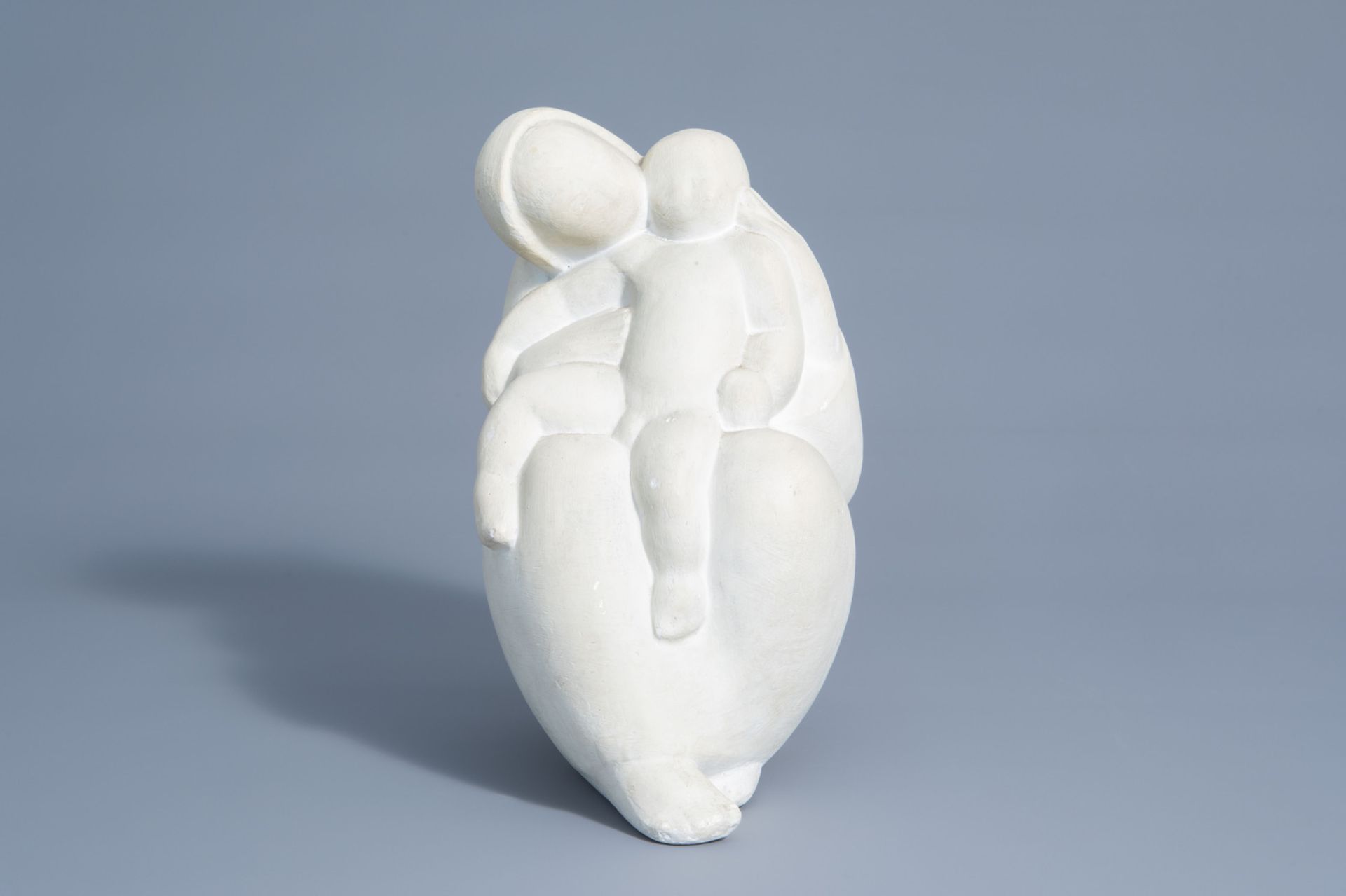 Gustave Van den Meersche (1891-1970): Mother and child, plaster - Image 2 of 8