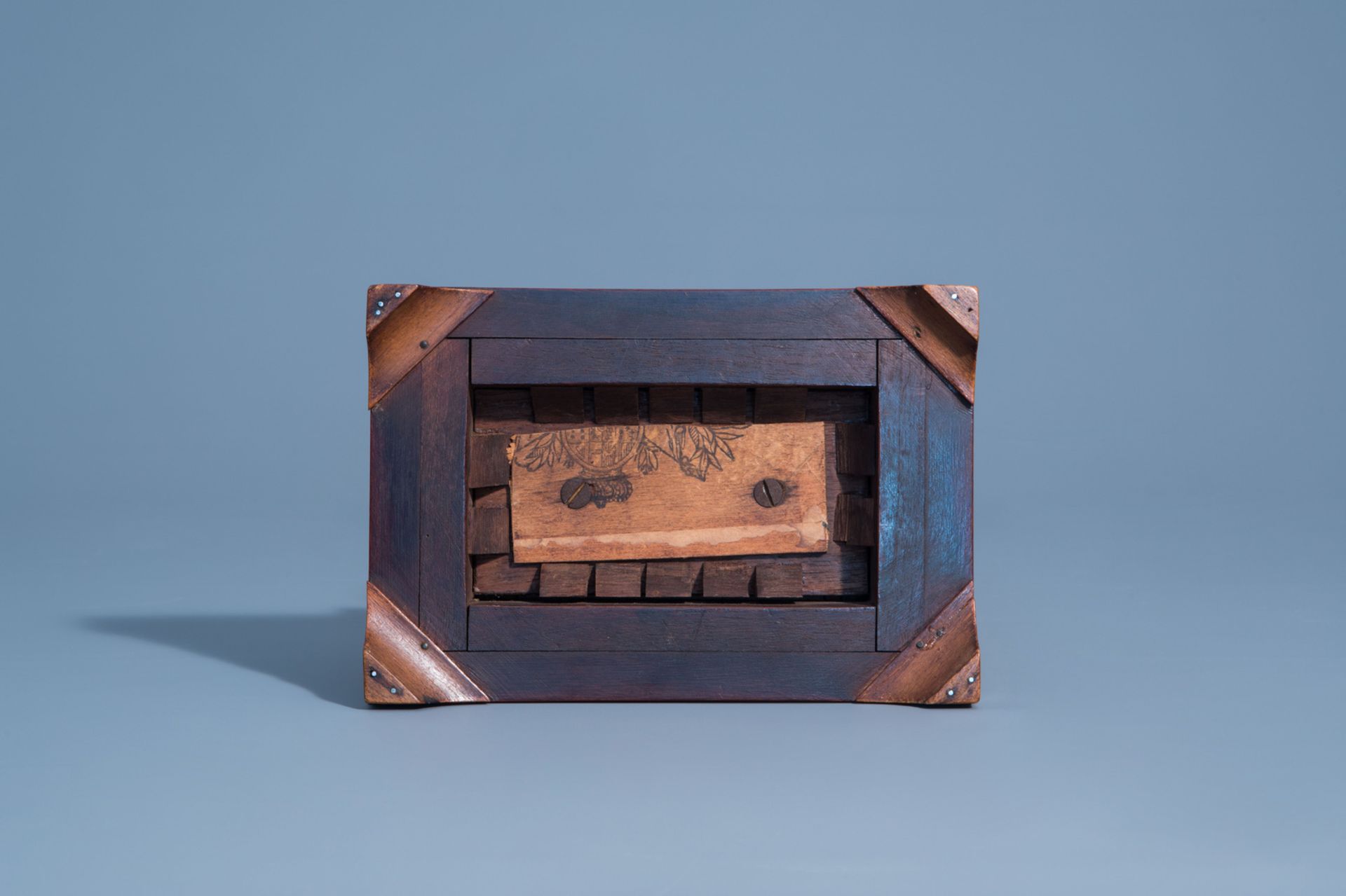 A wooden Gothic revival chapel shaped watch holder and a Ressurection of Christ, Holland, 19th/20th - Image 7 of 13