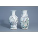 Two Chinese famille rose vases with figures in a garden, 19th/20thC.