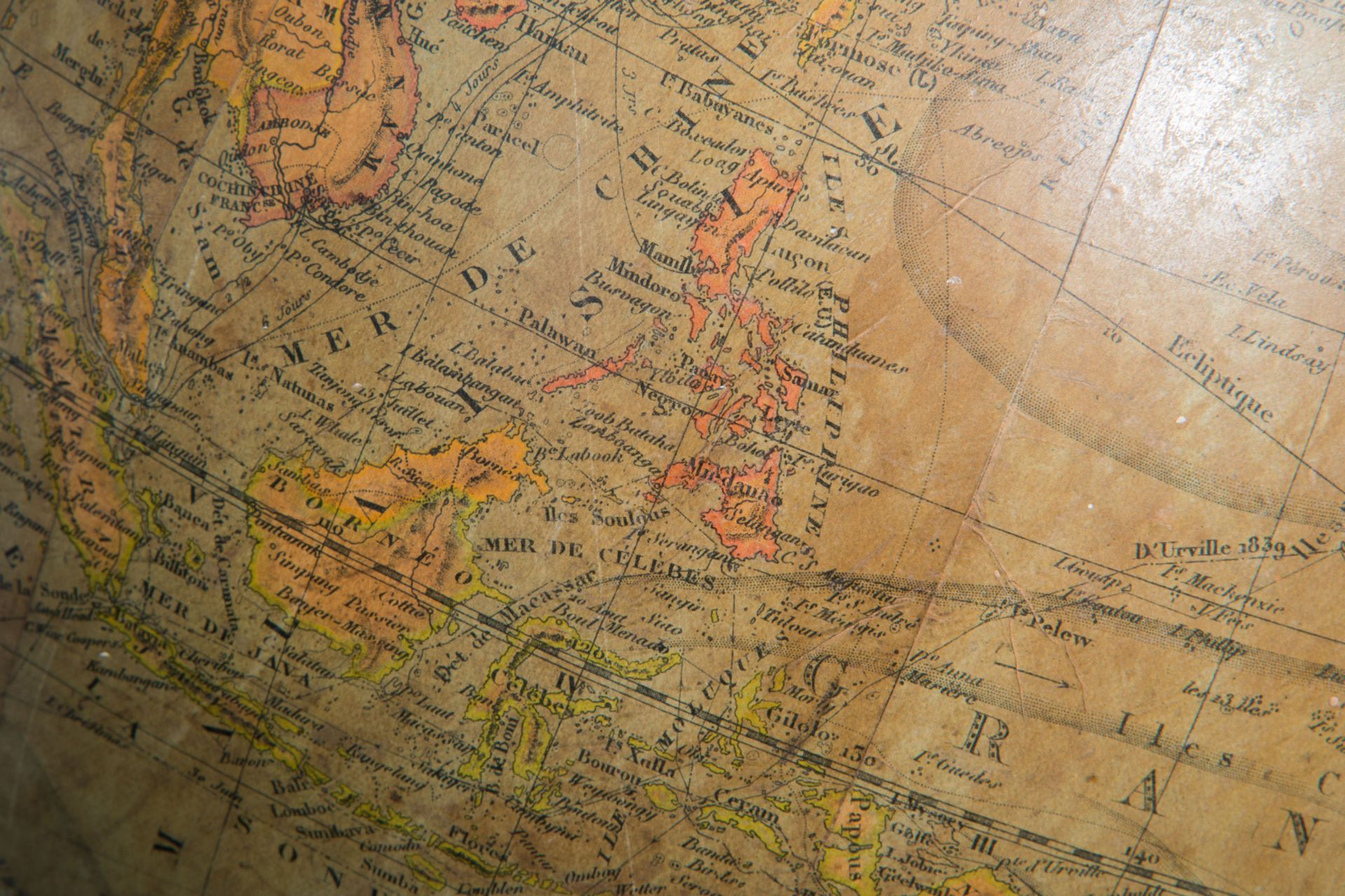 A Maison Delamarche globe on an ebonized wooden base, France, about 1900 - Image 17 of 20