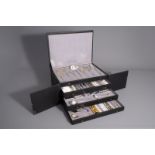 An 148-piece silver plated rococo style cutlery set with matching box, OrfŽvrerie Cama, Belgium, 20t