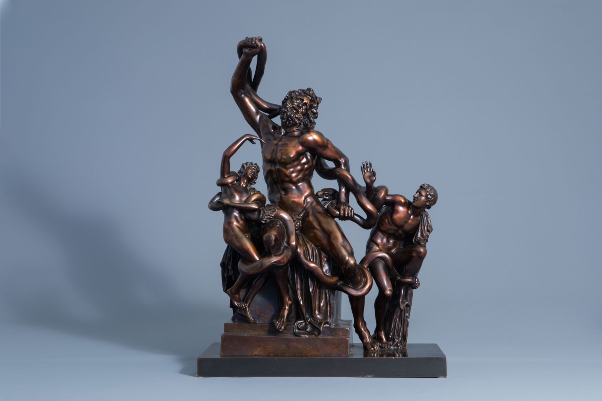 After the antiques: Laocošn and his sons, patinated bronze, France, 19th C. - Image 2 of 9