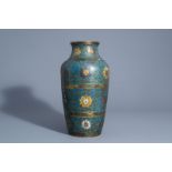 A Chinese or Japanese cloisonnŽ vase with lotus scrolls, 18th/19th C.