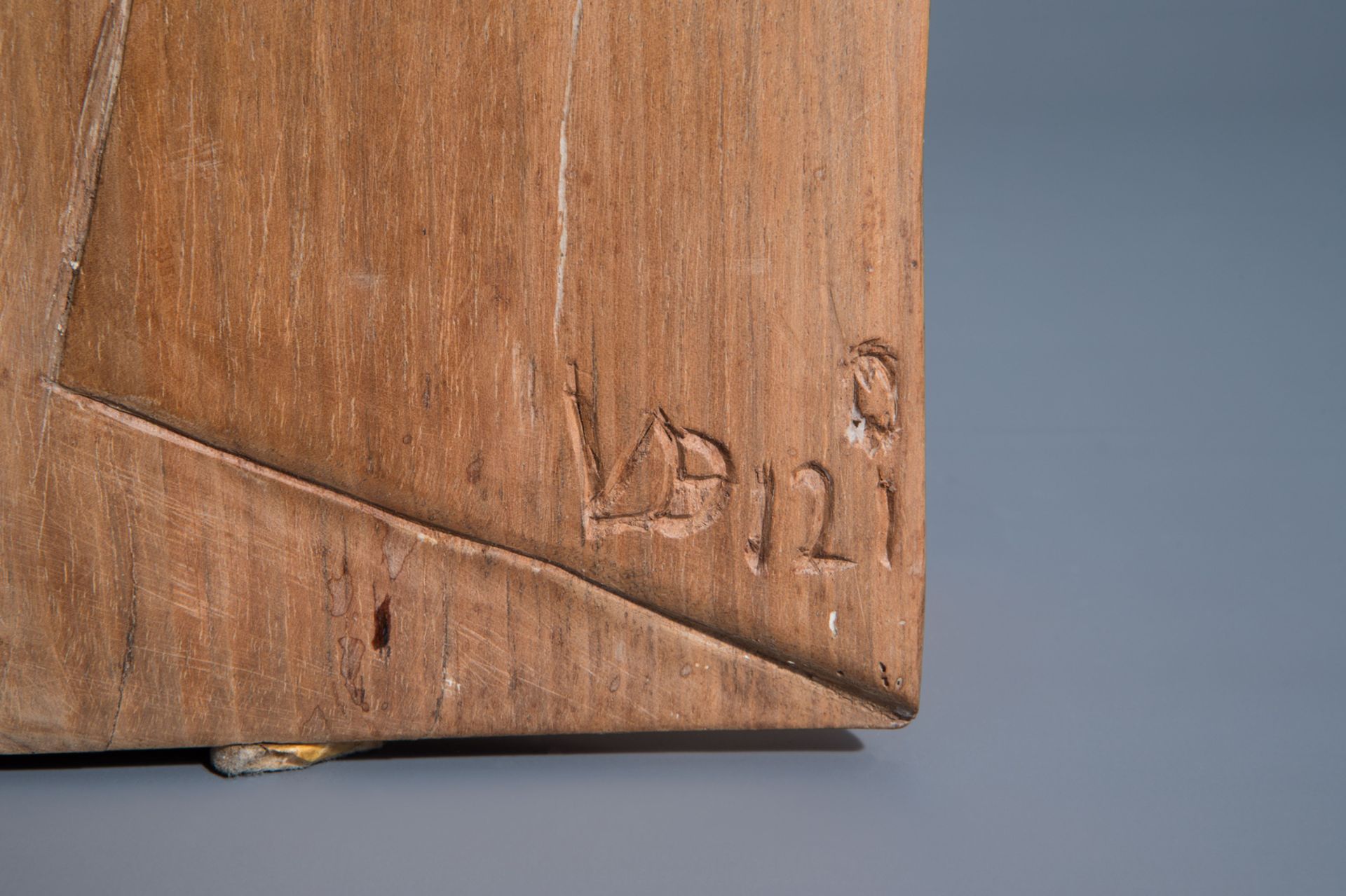 Monogrammed VDB (?): Untitled, wood sculpture - Image 8 of 8