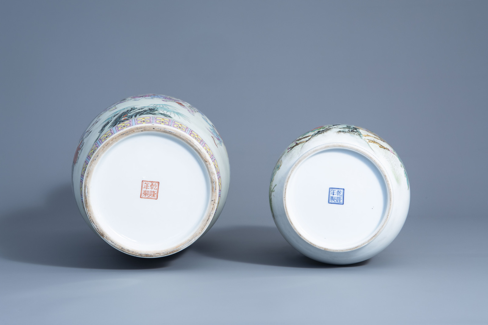 Two Chinese famille rose vases with different designs, Republic - Image 7 of 7