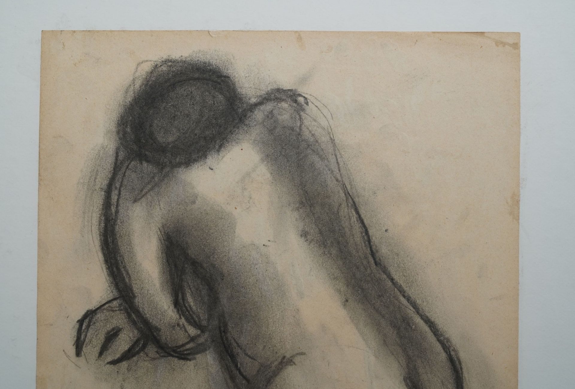 Maurice Verbist (1913-1984): Naked woman seen from behind, charcoal on paper, dated 1972 - Image 3 of 4