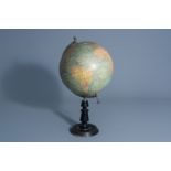 A Joseph Forest globe on an ebonized wooden base, France, about 1900