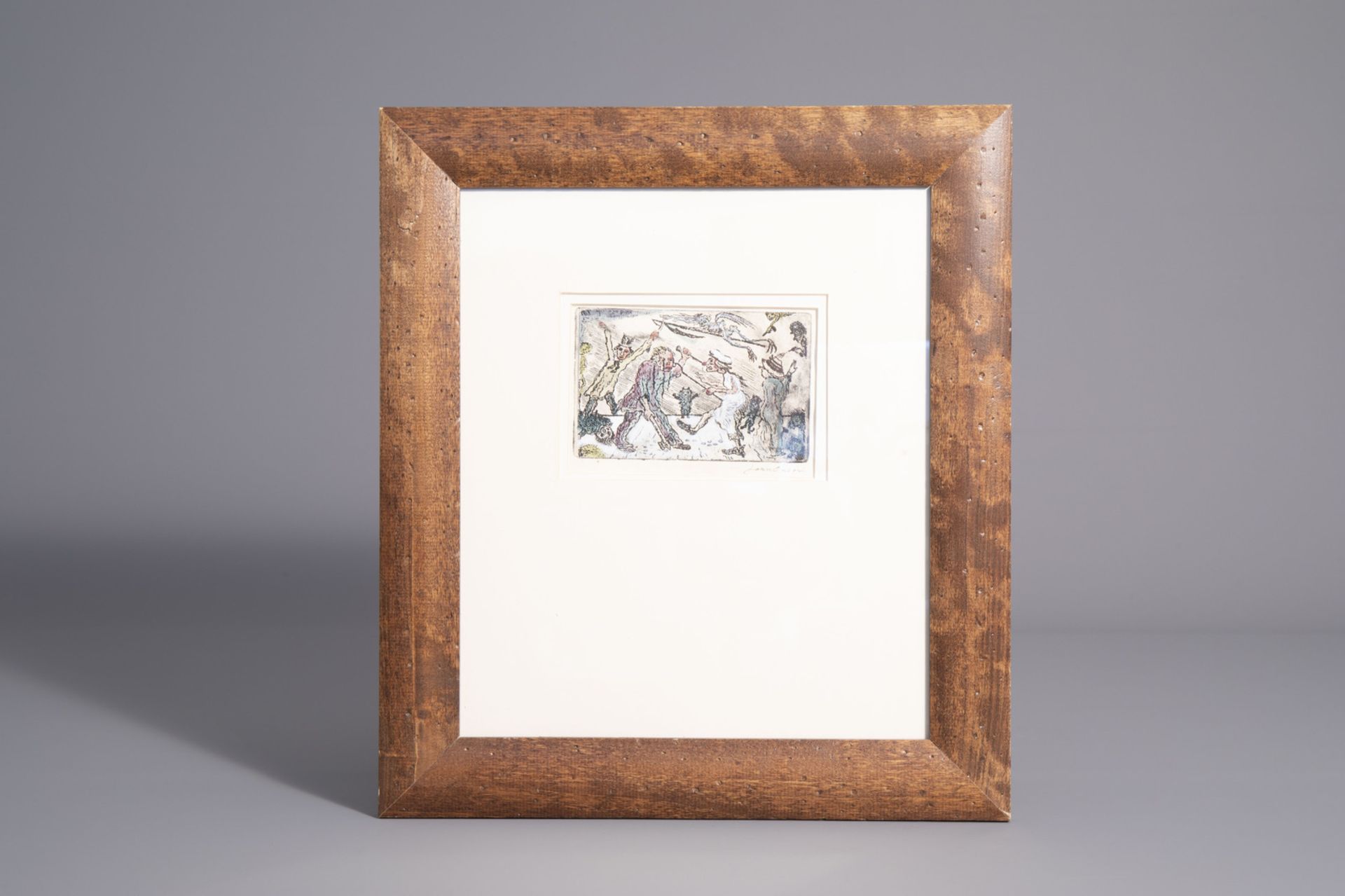 James Ensor (1860-1949, after): 'Anger', etching in colours, [1904] - Bild 2 aus 3