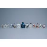 Thirteen Chinese inside-painted glass snuff bottles, 19th/20th C.