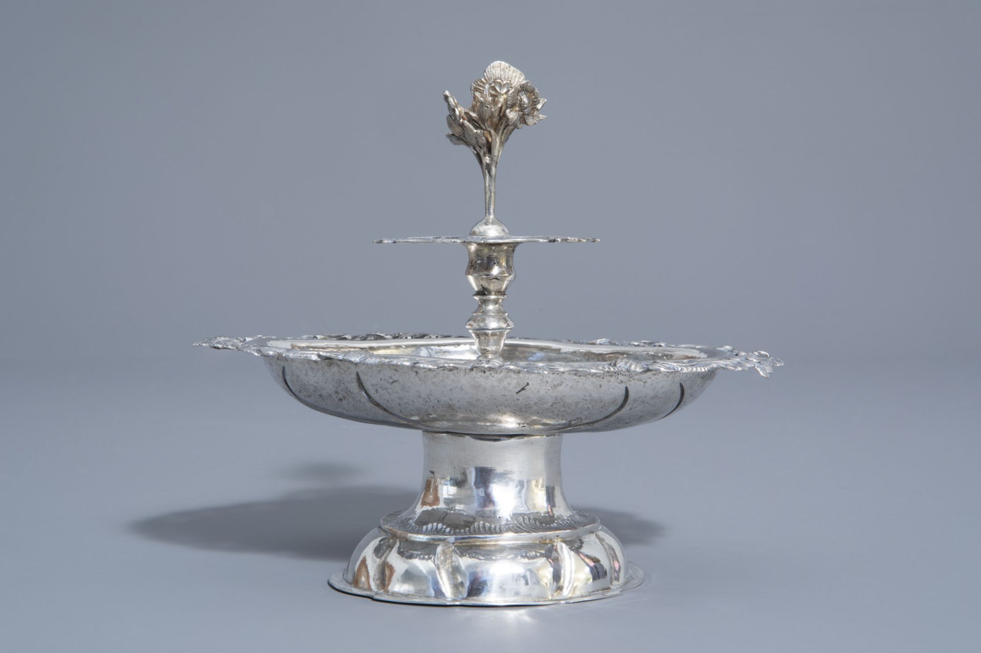 A silver centerpiece with floral design, Germany, probably Zwickau, maker's mark I.M. (?), 19th C. - Image 3 of 15