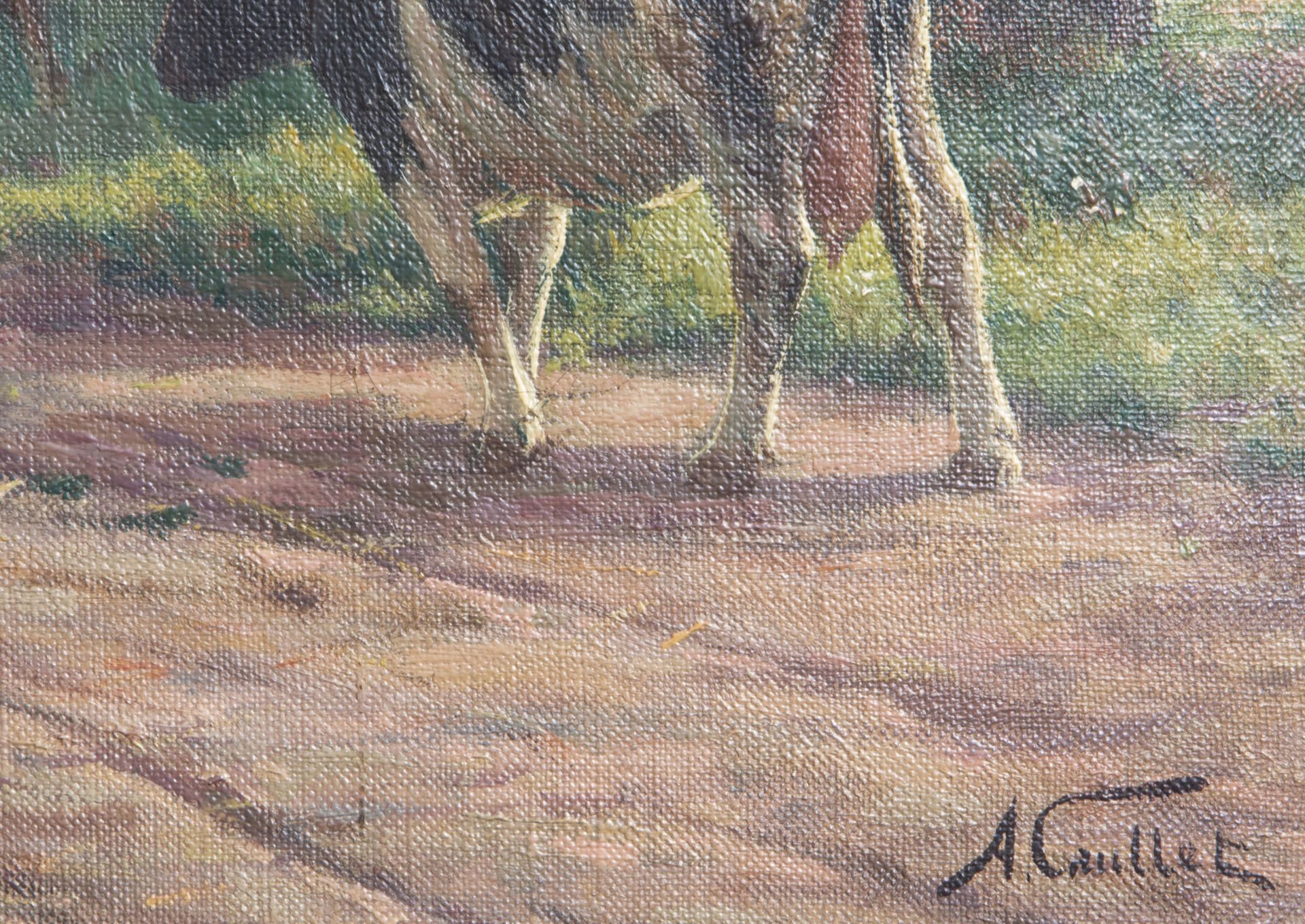 Albert Caullet (1875-1950): Return of the cattle, oil on canvas - Bild 4 aus 4
