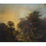 C.F. (FŽlix) Van Espen (1817-1857): Animated romantic landscape, oil on canvas