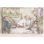 James Ensor (1860-1949, after): 'Gluttony', etching in colours, [1904]