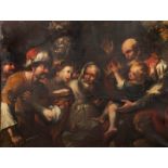 European school, follower of Luca Giordano (1634-1705): Moses and the pharaoh's crown, oil on canvas