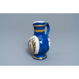 A polychrome Brussels faience commemorative 'musical design' jug, 19th C.