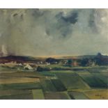 Maurice Schelck (1906-1987): Landscape with threatening storm, oil on canvas, dated (19)40