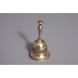 A gilt silver tabel bell, various marks, 19th/20th C.