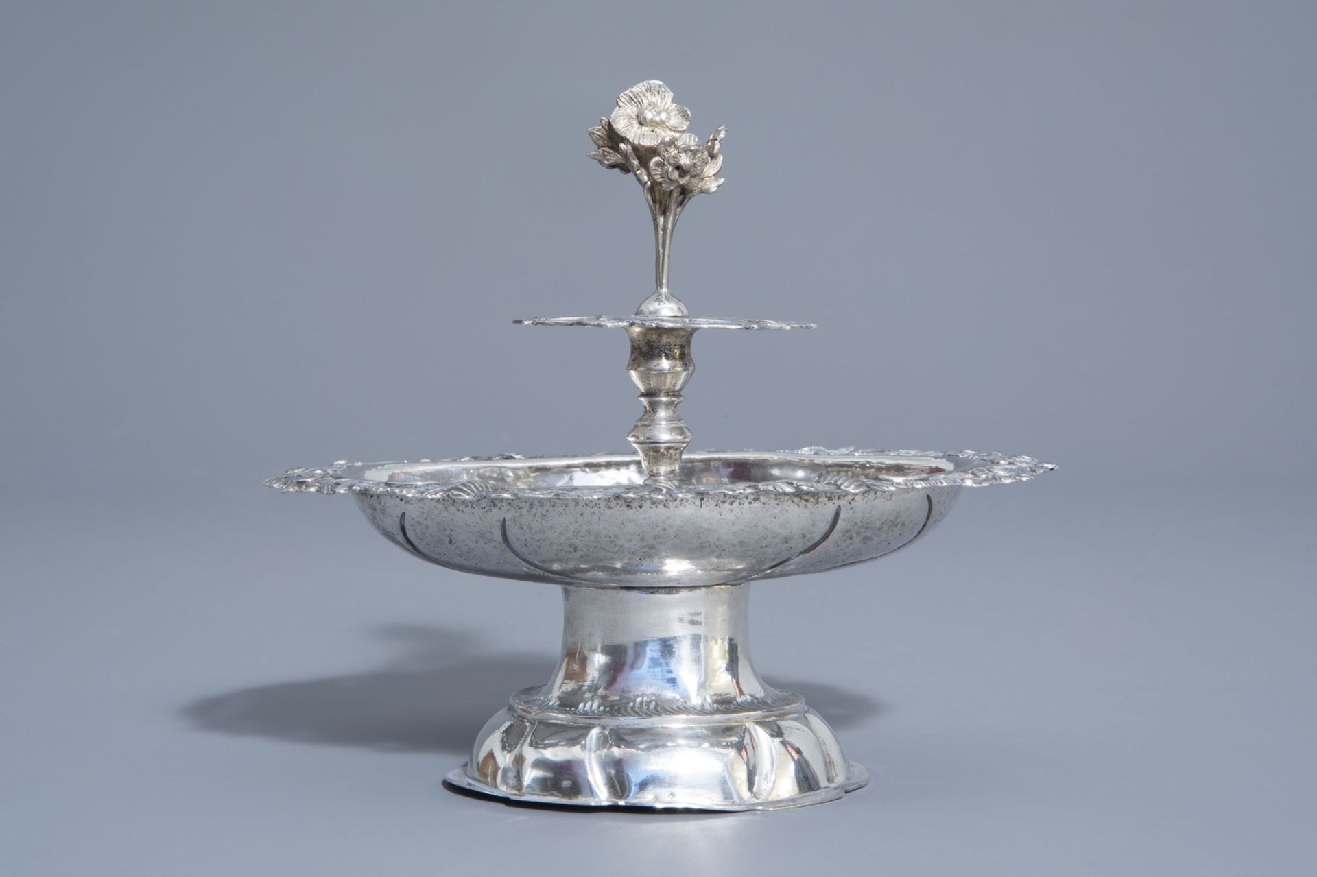 A silver centerpiece with floral design, Germany, probably Zwickau, maker's mark I.M. (?), 19th C. - Image 5 of 15