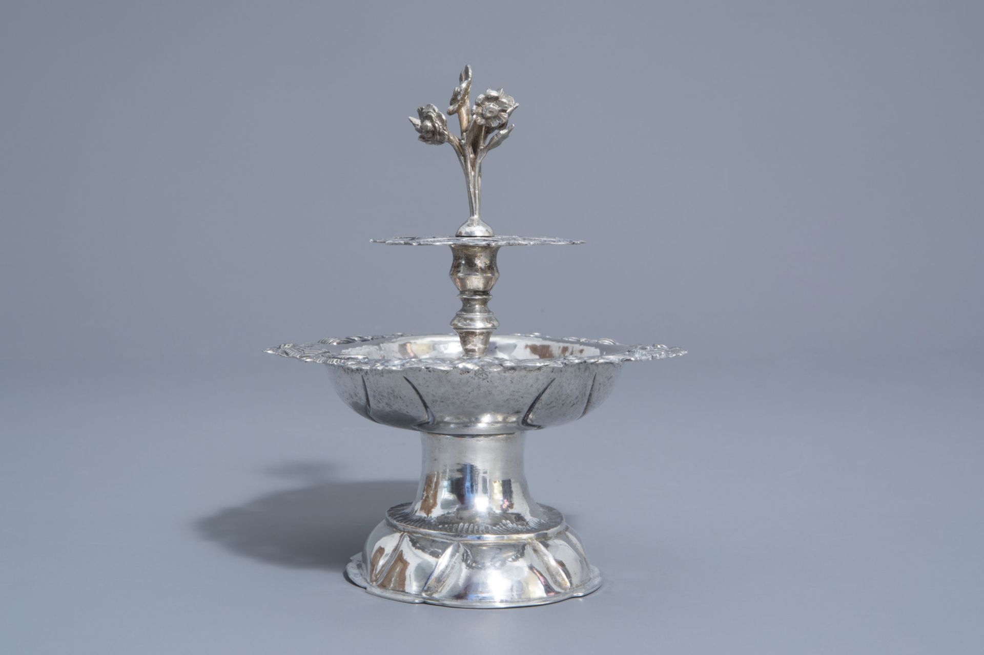 A silver centerpiece with floral design, Germany, probably Zwickau, maker's mark I.M. (?), 19th C. - Image 4 of 15