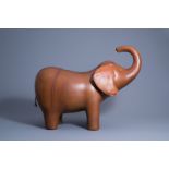 Dimitri Omersa (1927-1975, attributed to): A leather elephant ottoman