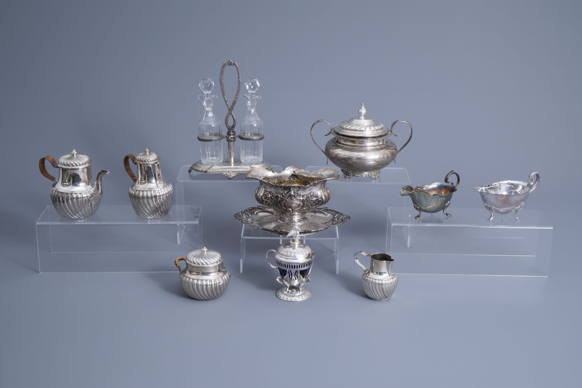 An interesting and varied collection of silver table objects, various origins, 19th/20th C.