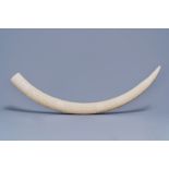 A carved ivory tusk with ornamental design, first half 20th C.