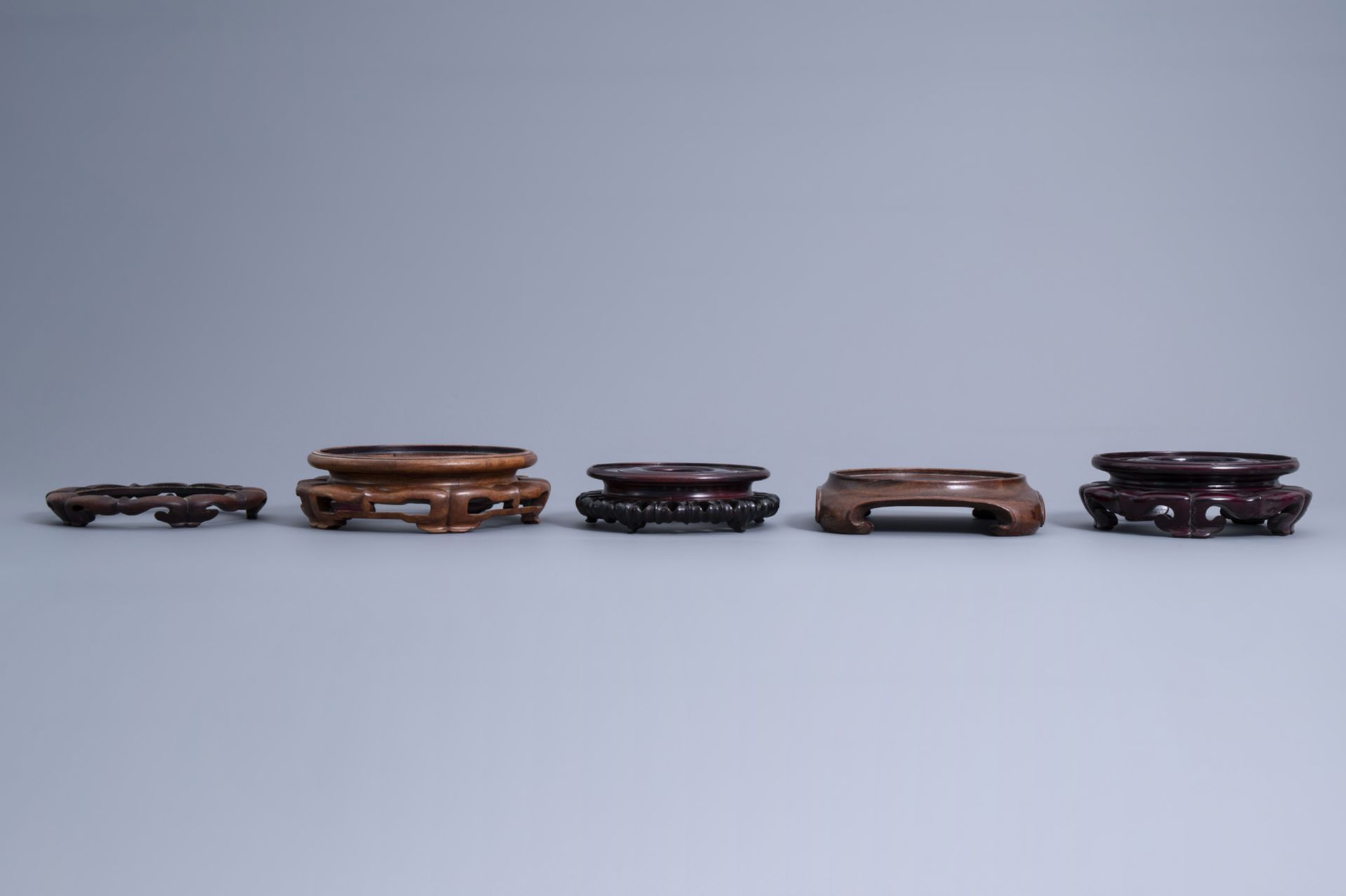 A collection of Chinese wooden stands, 19th/20th C. - Image 3 of 13
