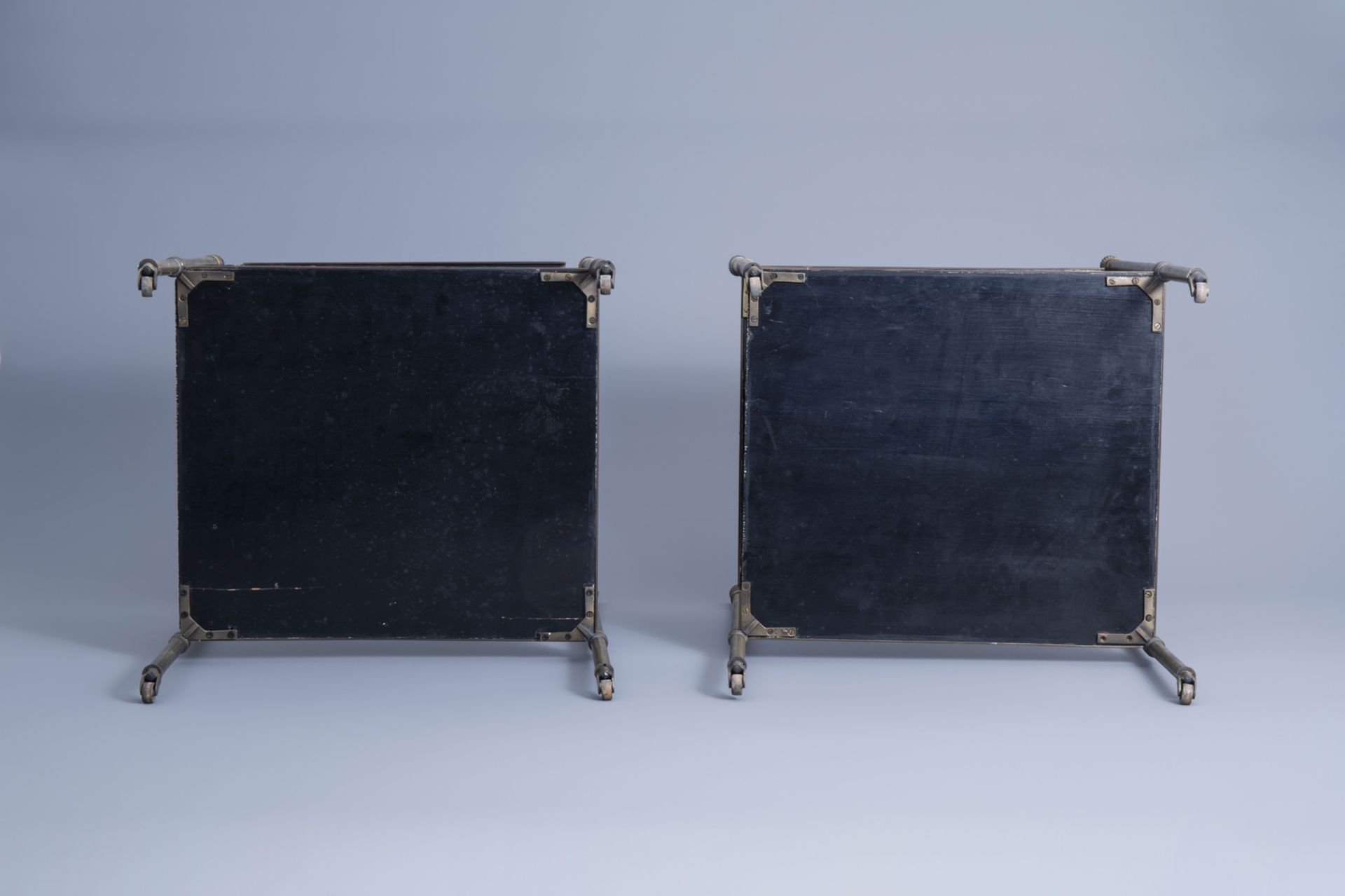 Two rectangular two tier side tables decorated in the style of Japanese lacquerware, 1970's - Image 7 of 7