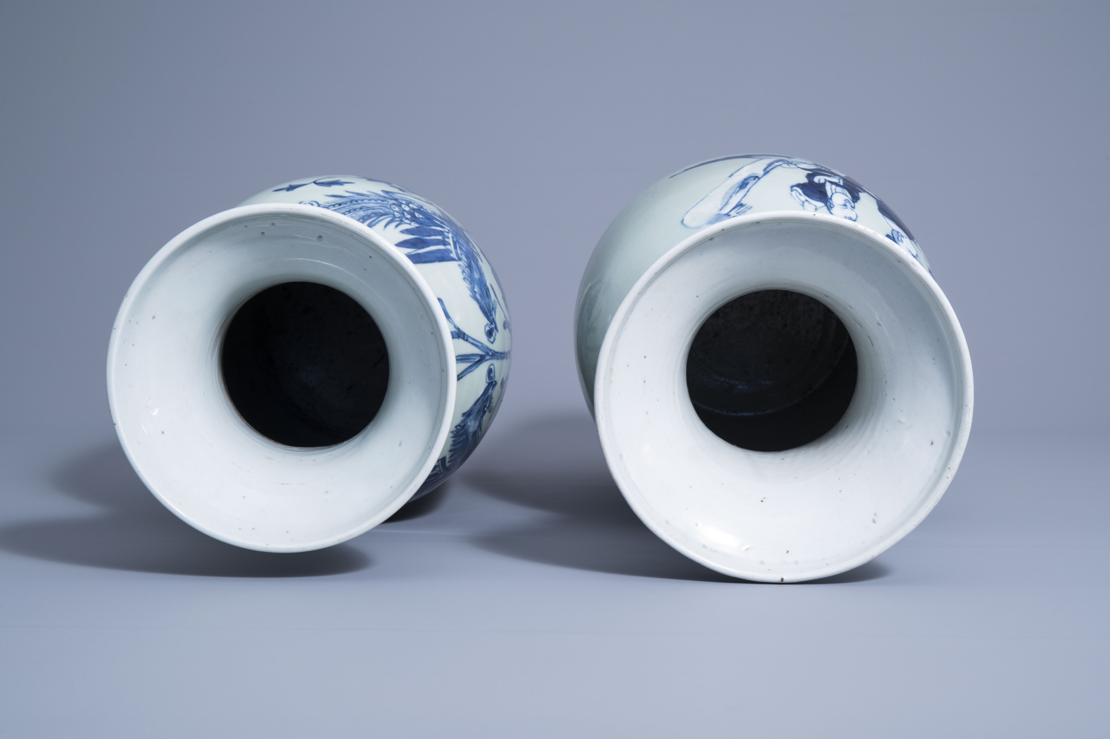 Two Chinese blue and white on celadon ground vases, 19th C. - Image 5 of 7