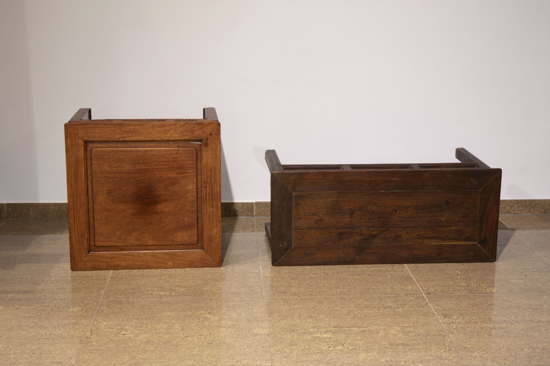 Two Chinese wooden side tables, 19th/20th C. - Image 6 of 7